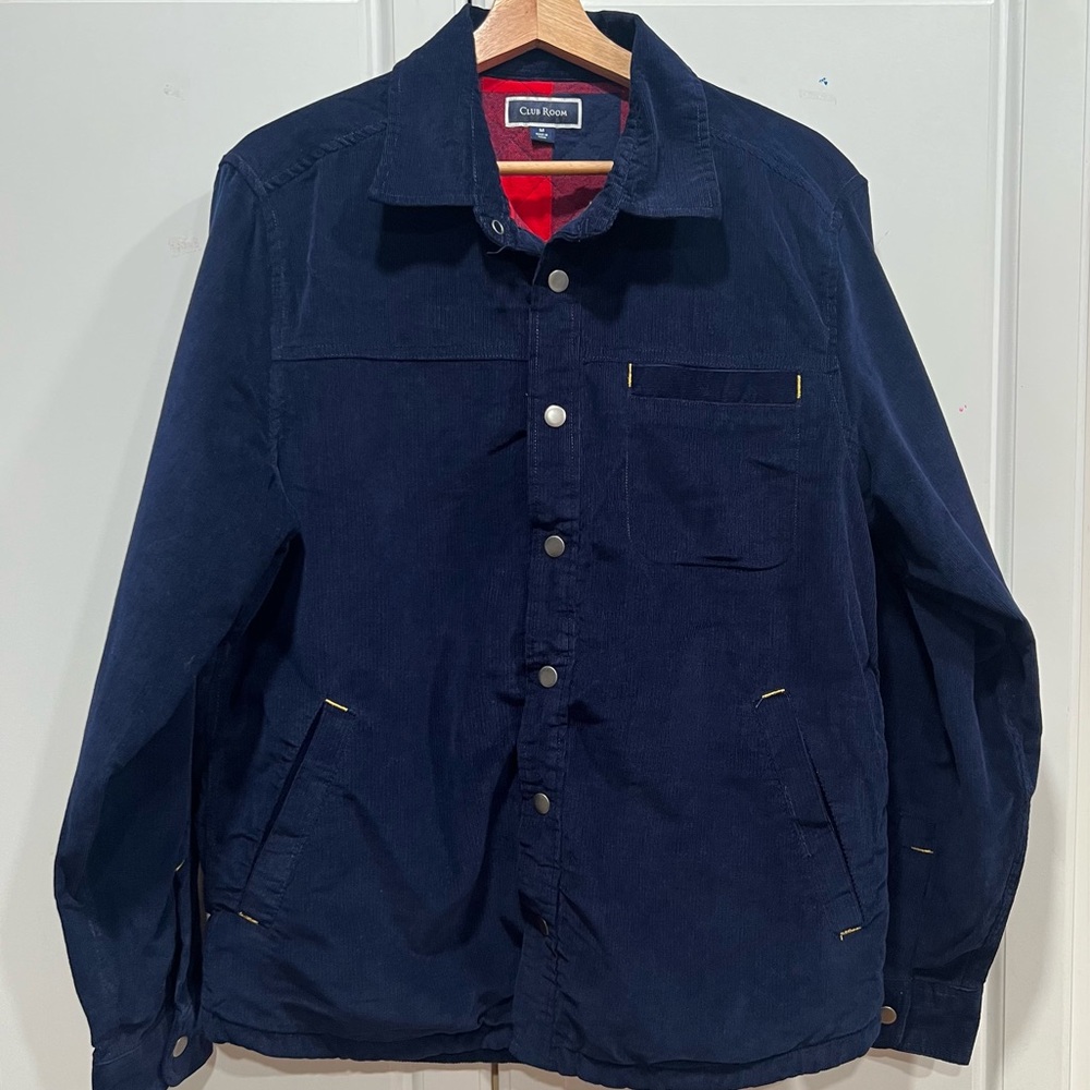 Club Room men lined corduroy shirt jacket size M
